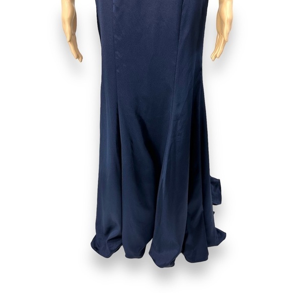 NEW Madison James 19-161 Navy Blue Off Shoulder Prom Cocktail Dress Size 4 - Picture 3 of 8